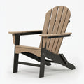Adirondackstuhl 79 x 86 x 95 cm aus Kunststoff Taupe/Schwarz für Garten mit breiten Armlehnen