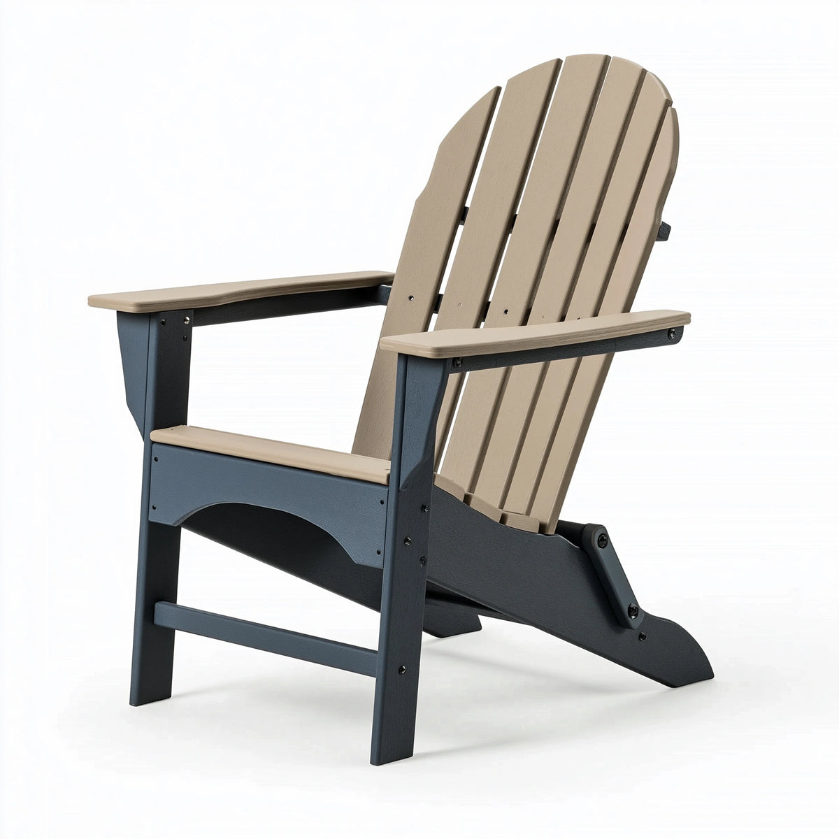 Adirondack Gartenstuhl 83 x 78 x 95 cm aus Kunststoff Beige Anthrazit klappbar