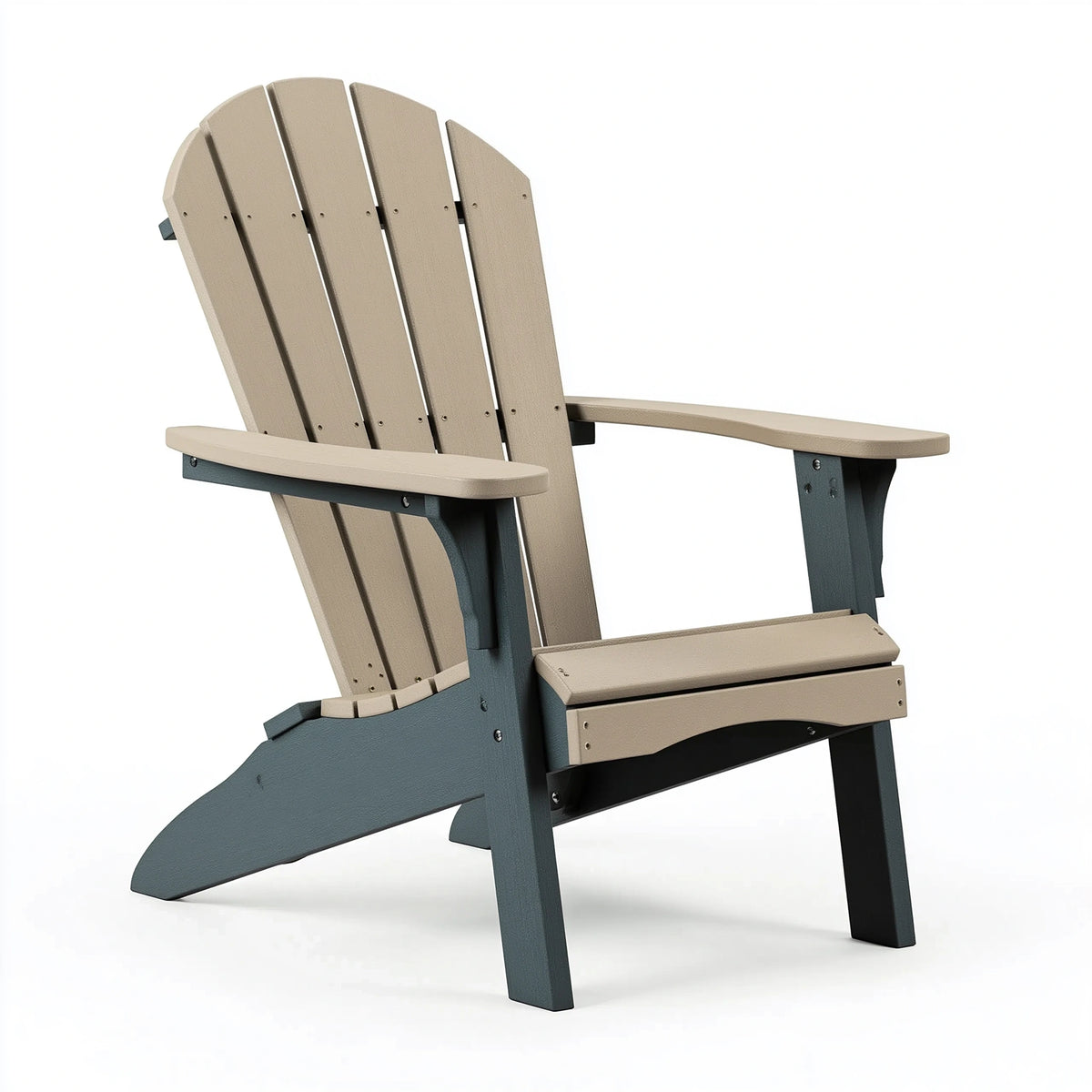 Adirondack-Gartenstuhl 83 x 78 x 92 cm aus Kunststoff in Taupe und Anthrazit