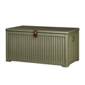 Aufbewahrungsbox 120 x 60 x 62 cm Kunststoff Olivgrün für Außenbereich mit Deckel