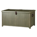 Metall Aufbewahrungsbox 120 x 62 x 63 cm Olivgrün mit Klappdeckel im Industrie Stil
