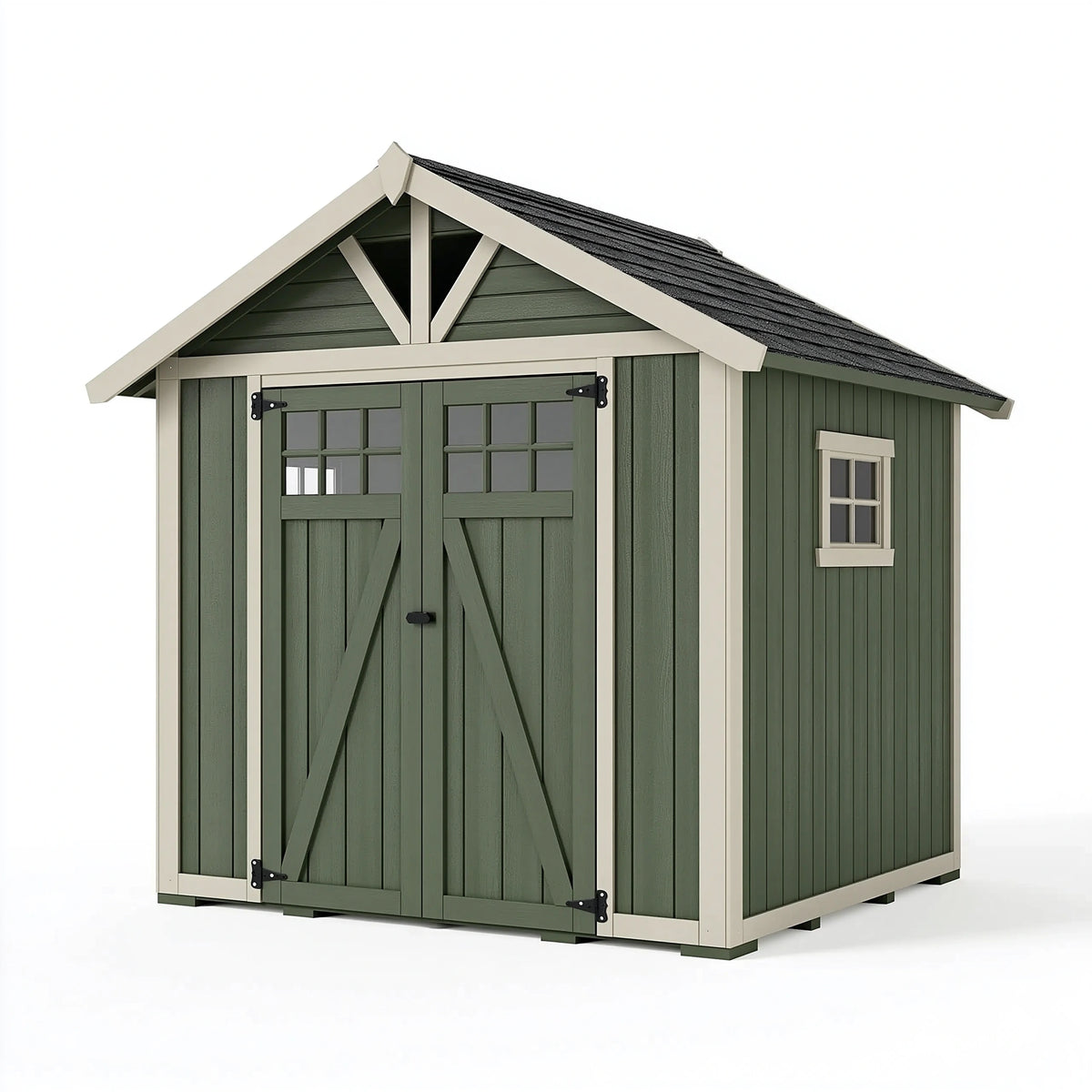Gartenhaus 240 x 180 x 220 cm Holz Grün - Geräteschuppen mit Doppeltür