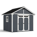 Gartenhaus 244 x 183 x 238 cm aus Holz in Anthrazit Weiß mit Doppeltür im Landhausstil