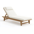 Gartenliege 200 x 70 x 85 cm mit Holzgestell in Beige Naturholz - gepolsterte Relaxliege