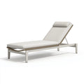 Sonnenliege 200 x 70 cm mit Metallgestell in Beige - verstellbare Gartenliege mit Seilbespannung