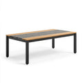 Gartentisch 180 x 90 x 75 cm Holz Metall Braun Grau Schwarz - rechteckiger Esstisch im Industriedesign