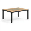 Gartentisch 160 x 90 x 75 cm Holz Metall Natur/Schwarz mit Lattenplatte