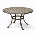 Gartentisch Ø107 cm Metall Bronze mit Sonnenschirmöffnung im klassischen Stil