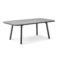 Gartentisch 160 x 90 x 75 cm Grau Schwarz mit strukturierter Tischplatte