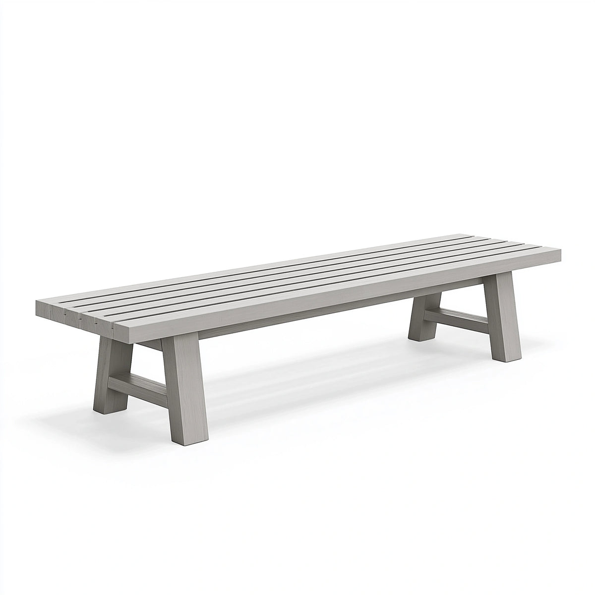 Gartenbank 180 cm Holz Grau Lattenbank mit geradlinigem Design