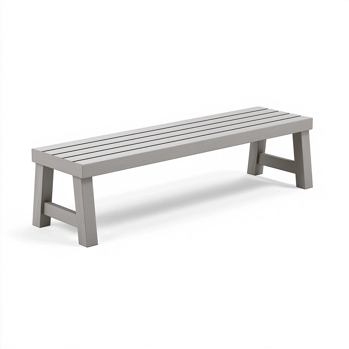Gartenbank 120 x 35 x 45 cm aus Kunststoff Grau in Holzoptik mit Lattenfläche