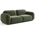 2-Sitzer Sofa 220 x 100 x 75 cm in Olivgrün mit Webstoff - gepolstertes Lounge Sofa