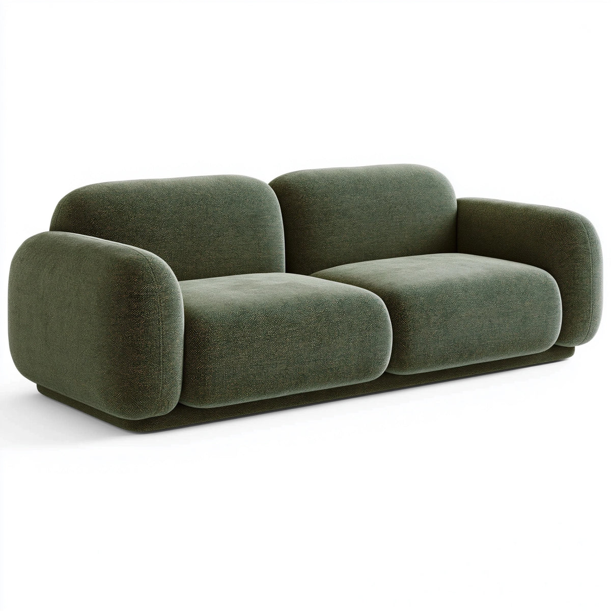 2-Sitzer Sofa 220 x 100 x 75 cm in Olivgrün mit Webstoff - gepolstertes Lounge Sofa