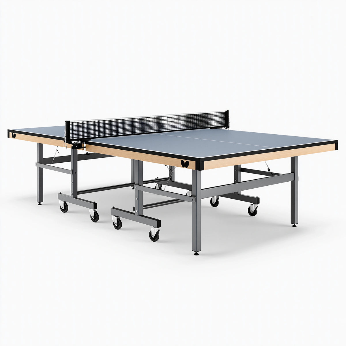 Tischtennisplatte 274 x 152.5 x 76 cm Blaugrau mit Stahlgestell klappbar