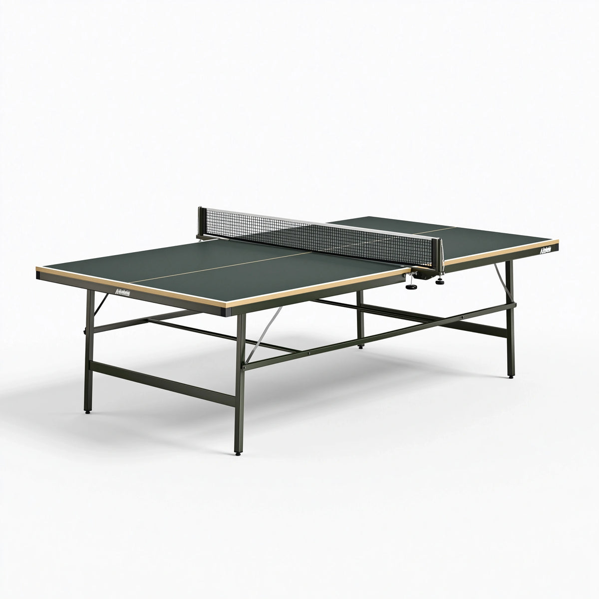 Tischtennistisch 274 x 152.5 x 76 cm aus Metall und Holzwerkstoff in Grün-Schwarz mit Netz für Freizeitspiele