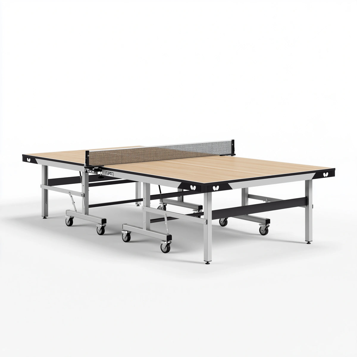 Tischtennisplatte 274 x 152.5 x 76 cm Holzoptik Stahlgestell klappbar mit Netz
