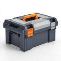 Werkzeugkoffer 50 x 30 x 25 cm Kunststoff Dunkelgrau Orange mit Tragegriff und Sortierfächern