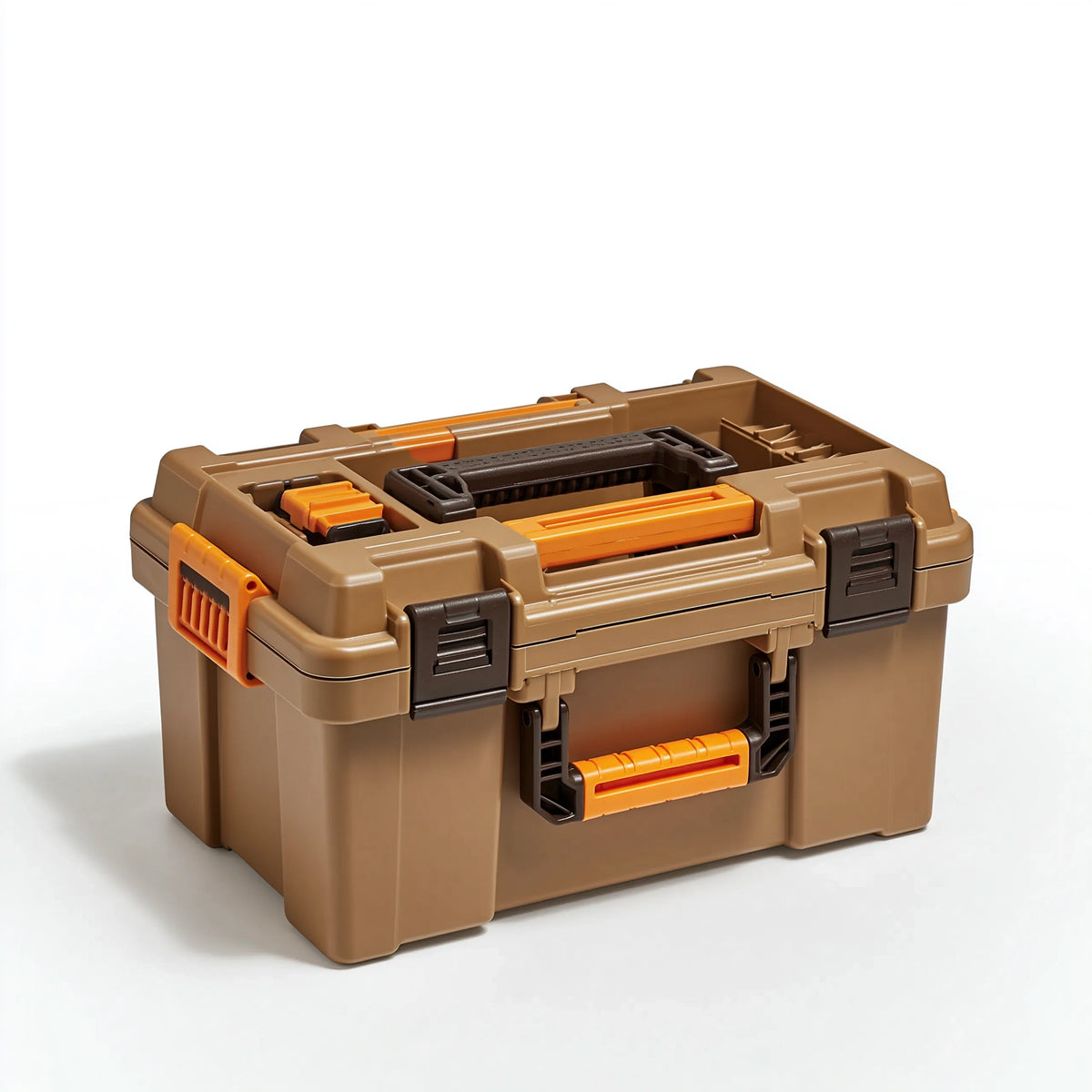 Werkzeugkasten 50 cm Kunststoff Braun Orange mit herausnehmbarer Sortiereinlage