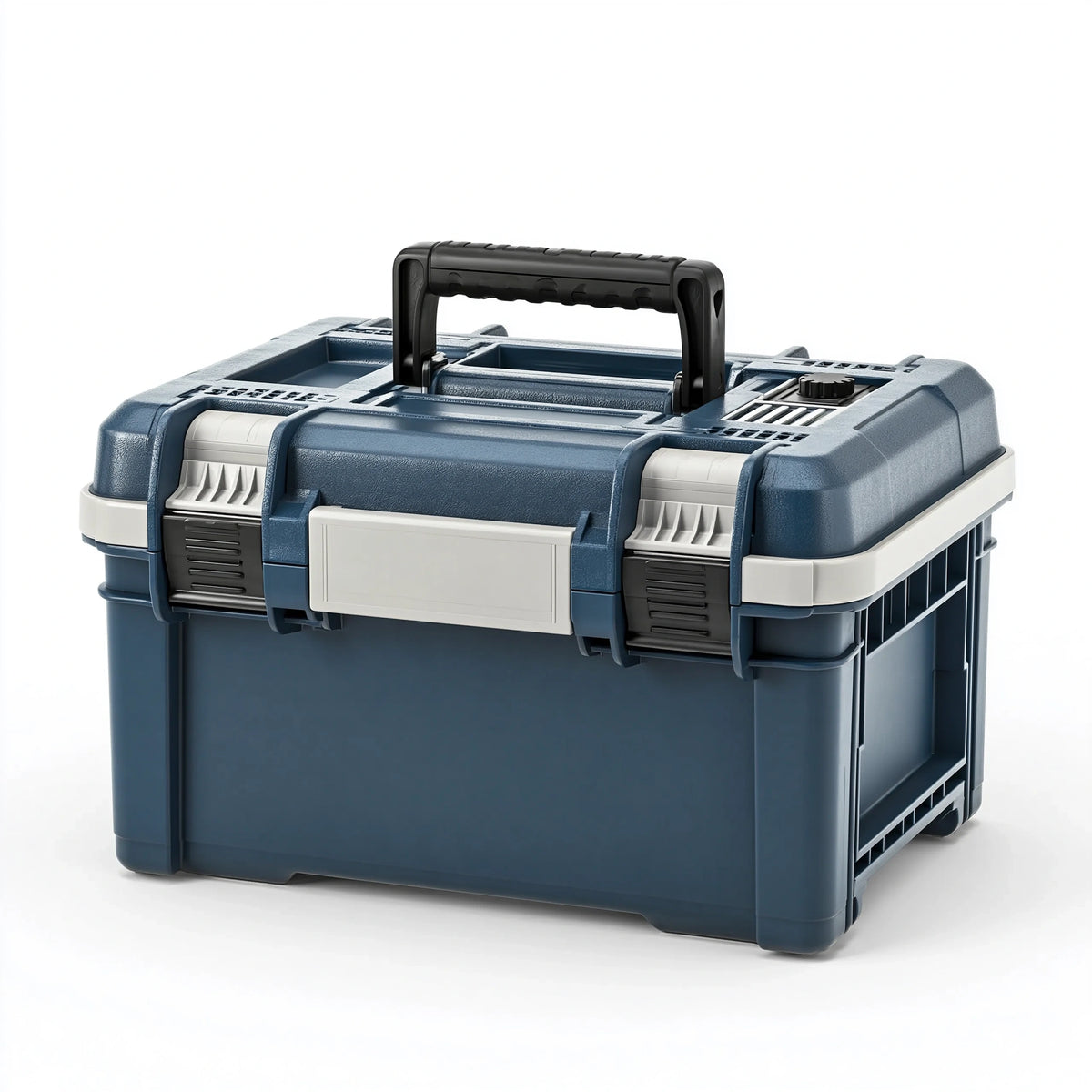Werkzeugkasten 50 x 30 x 28 cm Kunststoff Blau tragbar mit Tragegriff