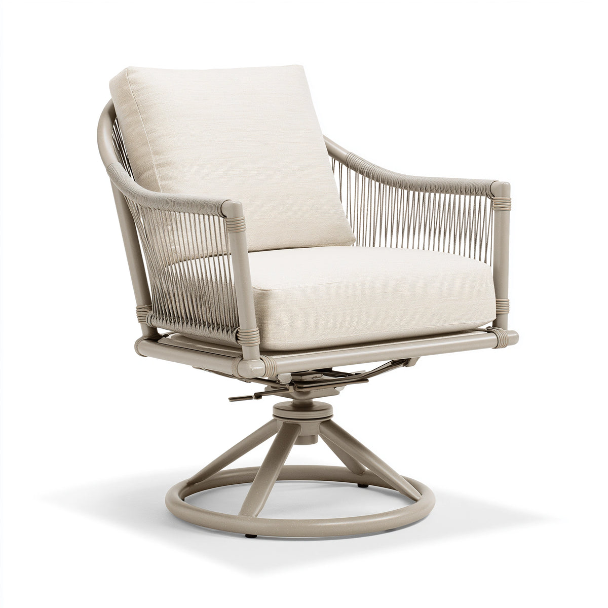 Drehsessel 76 x 76 x 92 cm Metall/Textil Beige mit Drehfunktion